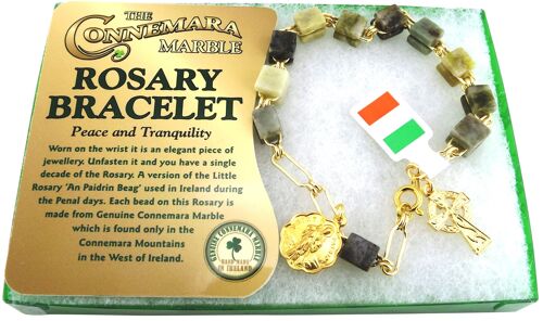 Connemara marble rosary bracelet boxed