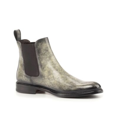 Leslie – Hand Painted Chelsea boots in Grey