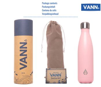 Bouteille thermos pour bouteille d'eau - Bouteille durable VANN rose 3