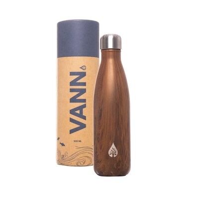 Water bottle thermos flask - Sustainable VANN drinking bottle wood