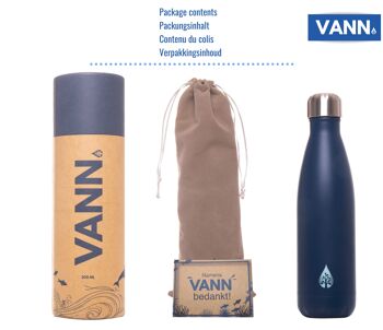 Bouteille thermos pour bouteille d'eau - Bouteille durable VANN bleu 3