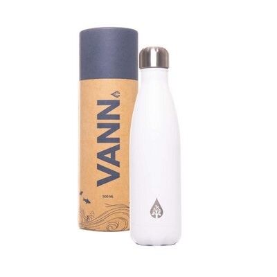 Water bottle thermos flask - Sustainable VANN drinking bottle white