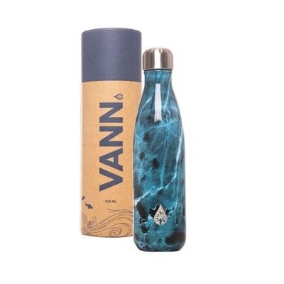Water bottle thermos - Sustainable VANN drinking bottle marble blue