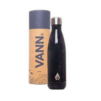 Termo para botella de agua - Botella para beber VANN sostenible mármol negro