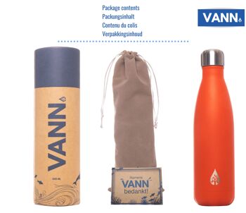Bouteille thermos pour bouteille d'eau - Bouteille durable VANN orange 3