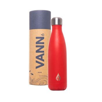 Bouteille thermos pour bouteille d'eau - Gourde durable VANN rouge 1