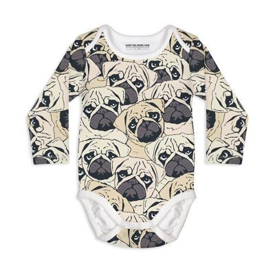 Long Sleeve Baby Bodysuit PUG OFF