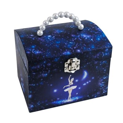 Large Phosphorescent Star Dancer Musical Jewelry Box - Vanity Case