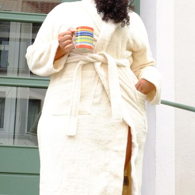 Organic Bathrobe, Hooded, Natur