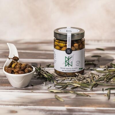 GREEN CRETE OLIVES WITH HERBS