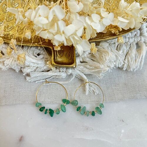 Boucles d'oreilles Prisca Aventurine