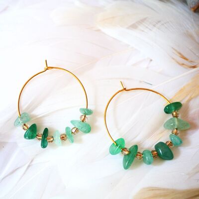 Boucles d'oreilles Prisca Aventurine