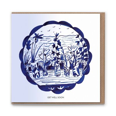 WVC101T A Beautiful View (Get Well Soon) Occasion Greetings Card x 6  Biodegradable Cello Packaging