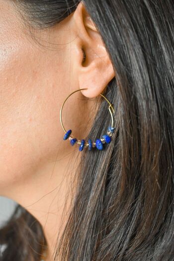 Boucles d'oreilles Prisca Lapis 2