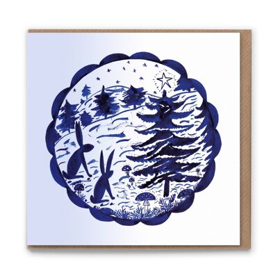 HC116 Festive Forest Greetings Card Emballage gratuit Emballage gratuit