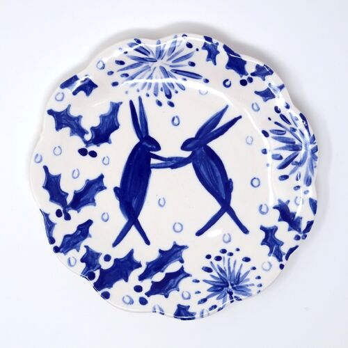 HP106 Winter Hares plate 15cm