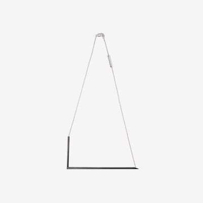 Rektangel Necklace — Black , ISNK04SVBR