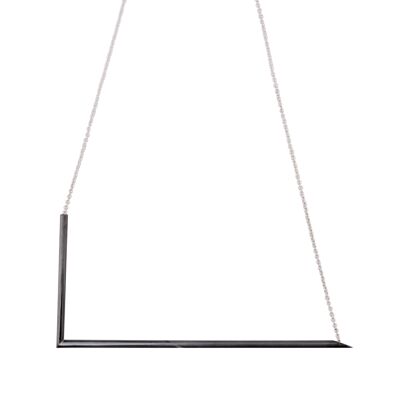 Rektangel Necklace — Black , ISNK04SVBRWS