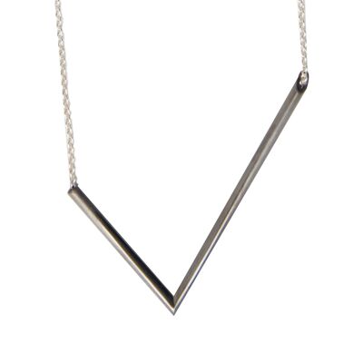 Kryss Necklace — Black , ISNK02SVBRWS