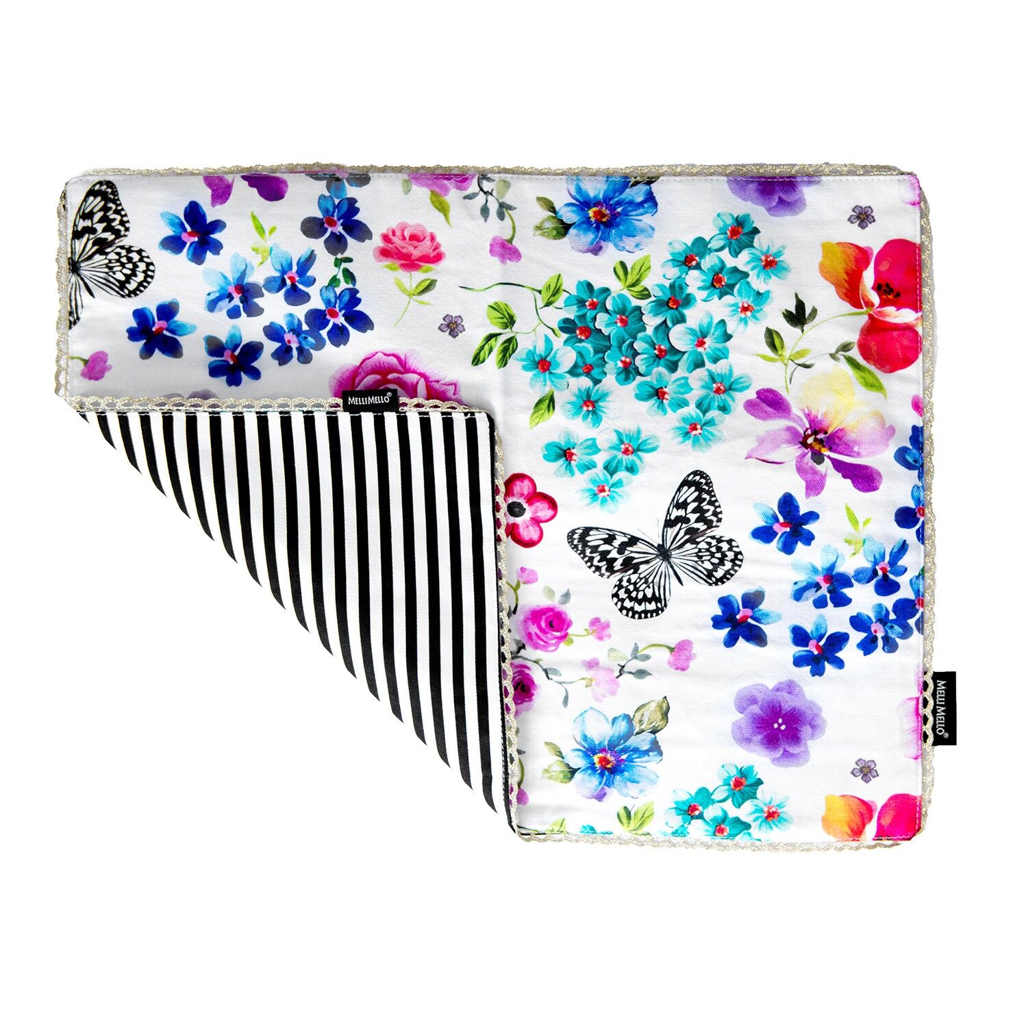 Tovaglietta a righe floreali