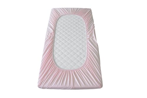Organics Fitted Sheet, Baby Pink, 70 x 140