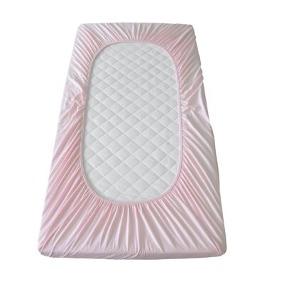 Organics Fitted Sheet, Baby Pink, 70 x 140