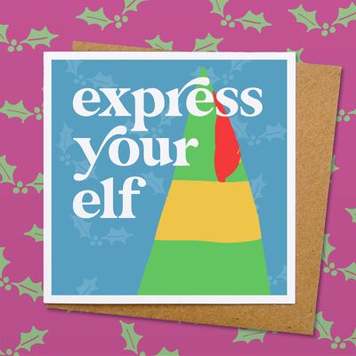 Express You Elf Christmas Card