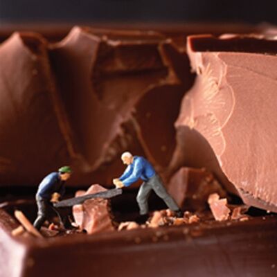 Tarjeta en blanco de mina de chocolate