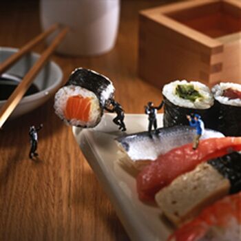 Éloignez-vous de la carte vierge de sushi