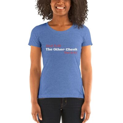 THE OTHER CHEEK - Women short sleeve t-shirt - Blue Triblend
