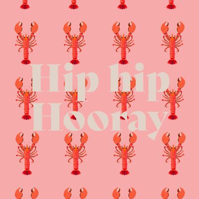 Hip Hip Hooray Lobster Postcard