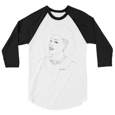 IMONI - 3/4 sleeve raglan shirt UNISEX - White/Black