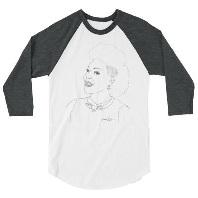 IMONI - 3/4 sleeve raglan shirt UNISEX - White/Heather Charcoal 2XL
