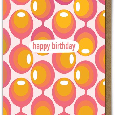 Happy Birthday orange circles card