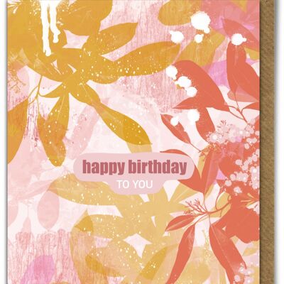 Happy Birthday leaves cards