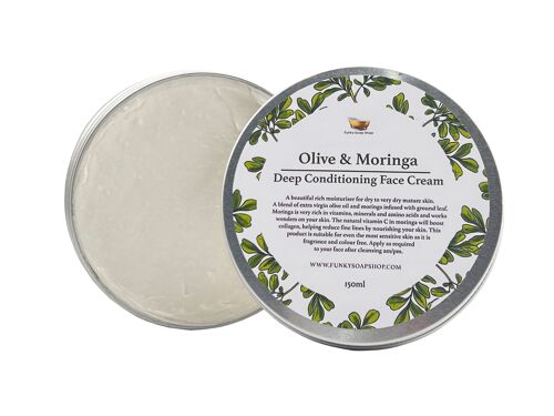 Olive & Moringa Deep Conditioning Face Cream, Refillable Aluminium Tub 150g
