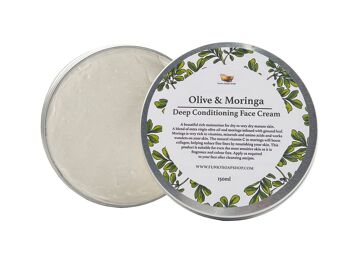 Crème pour le visage revitalisante en profondeur à l'olive et au moringa, pot en aluminium rechargeable 150 g 1
