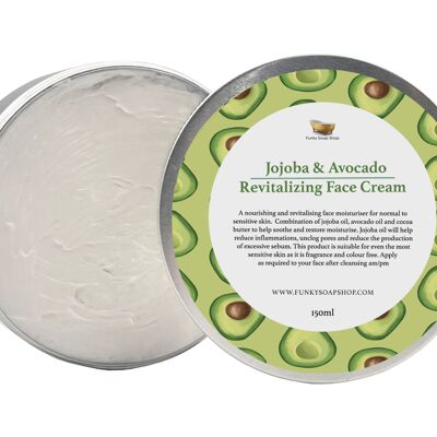 Crème Visage Revitalisante Jojoba Et Avocat, Pot Aluminium Rechargeable 150g