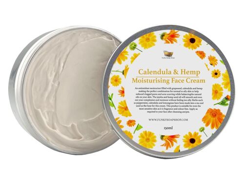 Calendula & Hemp Moisturising Cream For Normal & Oily Skin, Aluminium Tub, 150g