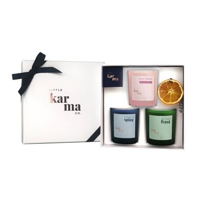 Das Luxus-Set | nachfüllbare Kerze Weihnachtsgeschenkset Geschenkbox