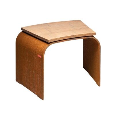 Seat curve wood Corten