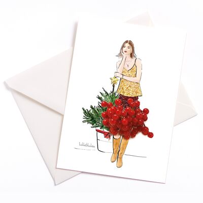 Waiting for Christmas - card with color core and envelope | 218