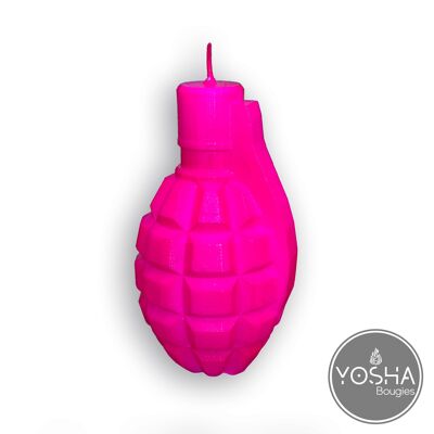 Bougie Grenade rose fluo