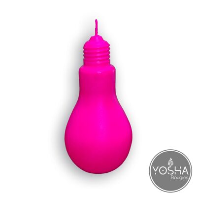 Neon pink bulb candle