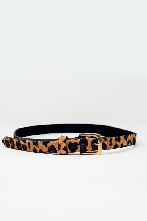 Leopard print thin belt