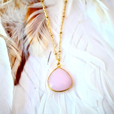 Justine rose quartz necklace