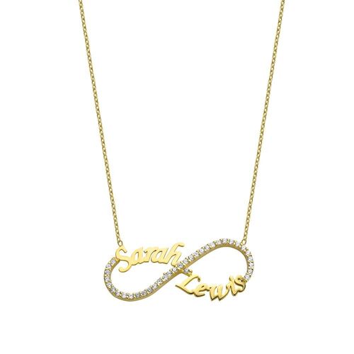 Sparkeling infinity necklace gold