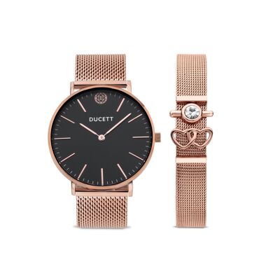 Black mesh + Mesh bracelet luxe rosé gold