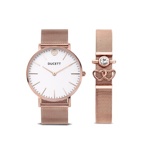 Rosé gold mesh watch + Mesh bracelet luxe