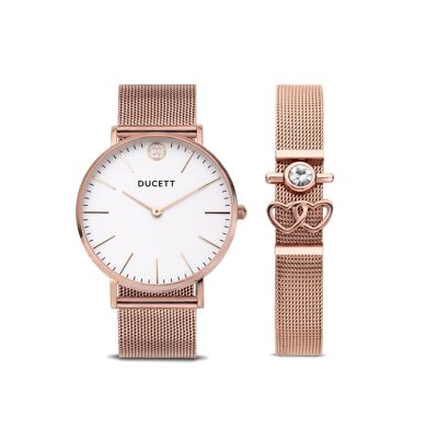 Montre maille or rosé + Bracelet maille luxe